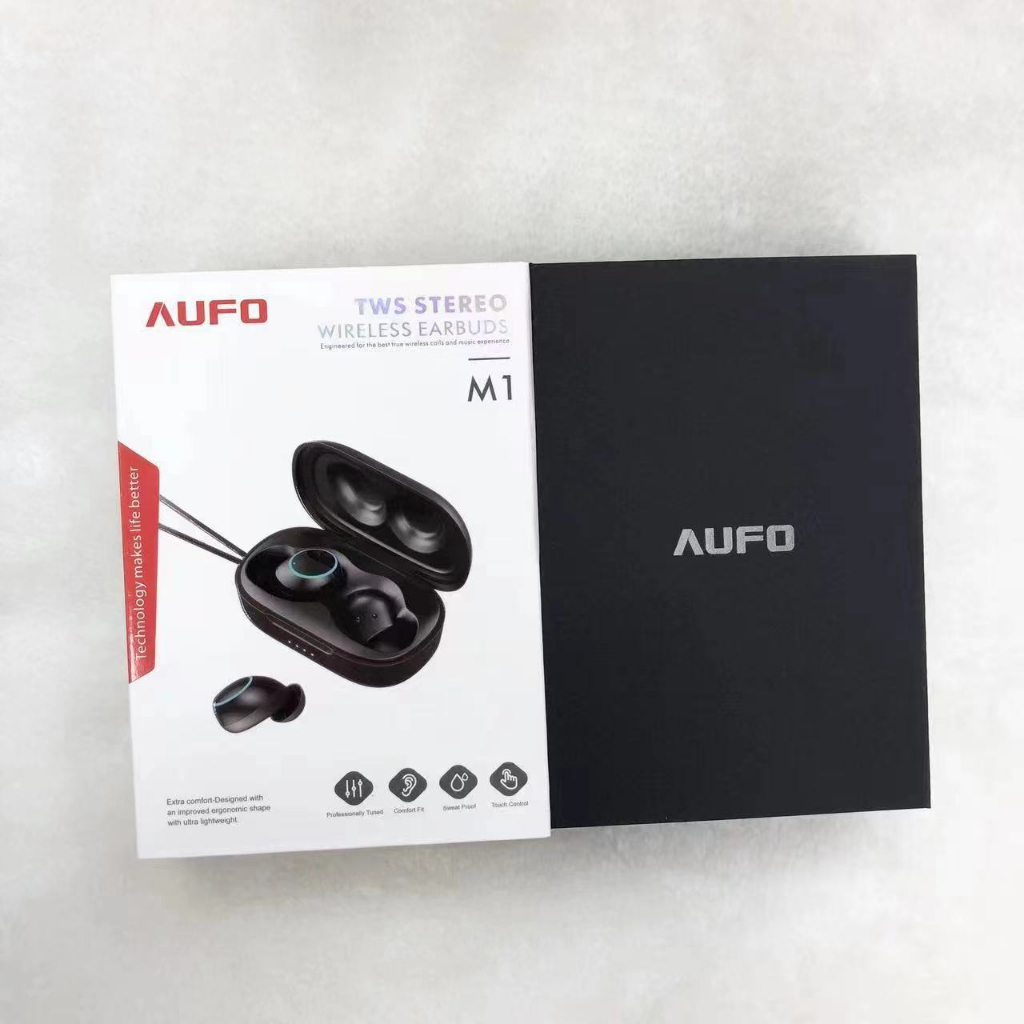 『皇家3C』AUFO M1 藍芽耳機 入耳式 運動用 防水 耳機 雙耳 充電盒 台灣線貨