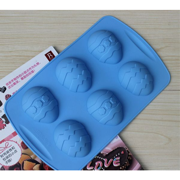 6連彩蛋矽膠蛋糕模【小號】 復活節彩蛋 巧克力模 肥皂模 布丁模 冰塊模