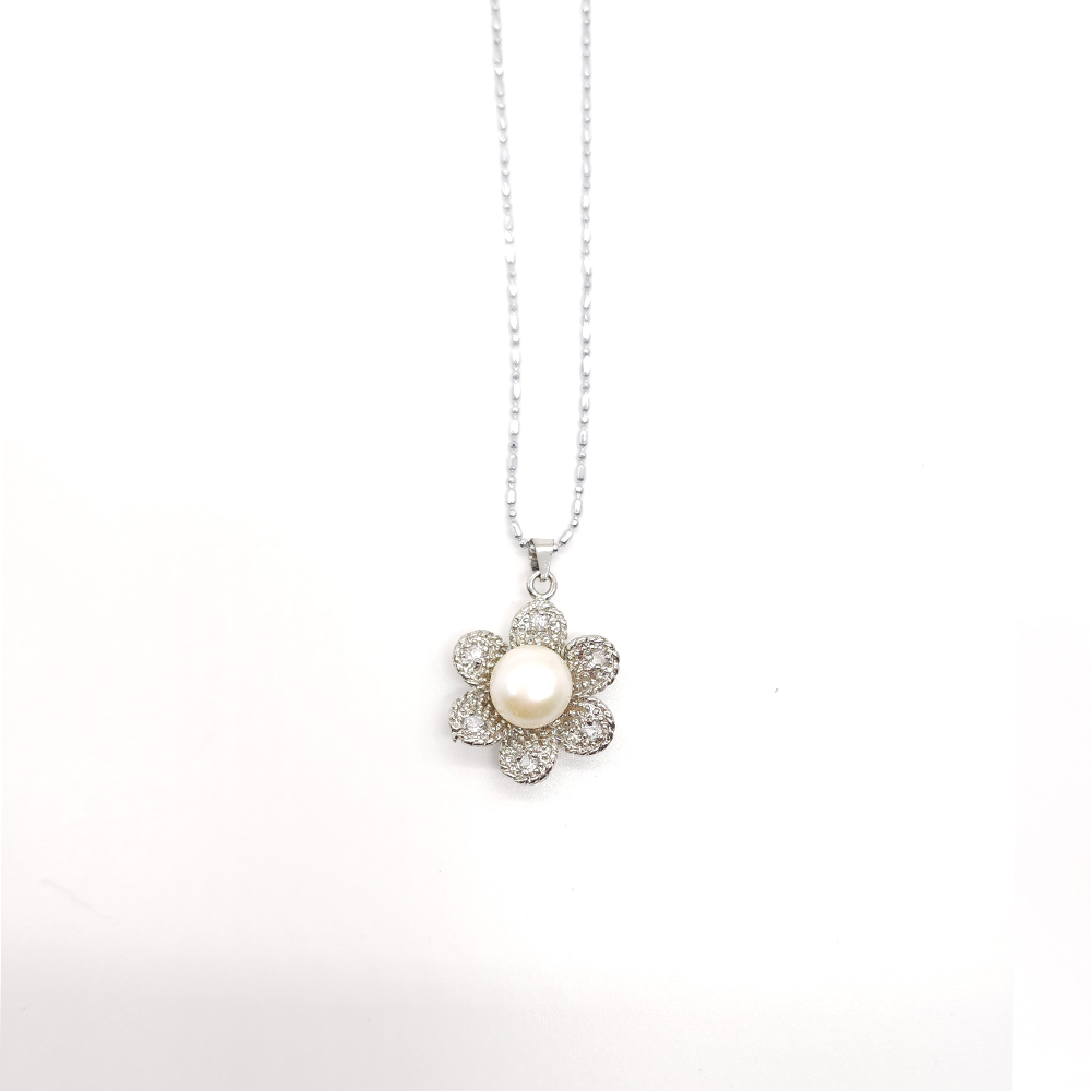 【C&C】珍珠花朵鑲鑽項鍊_T-066