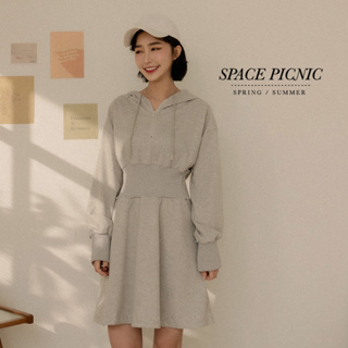 [明天出貨] Space Picnic｜素面連帽洋裝-3色(現貨)【C22121018】
