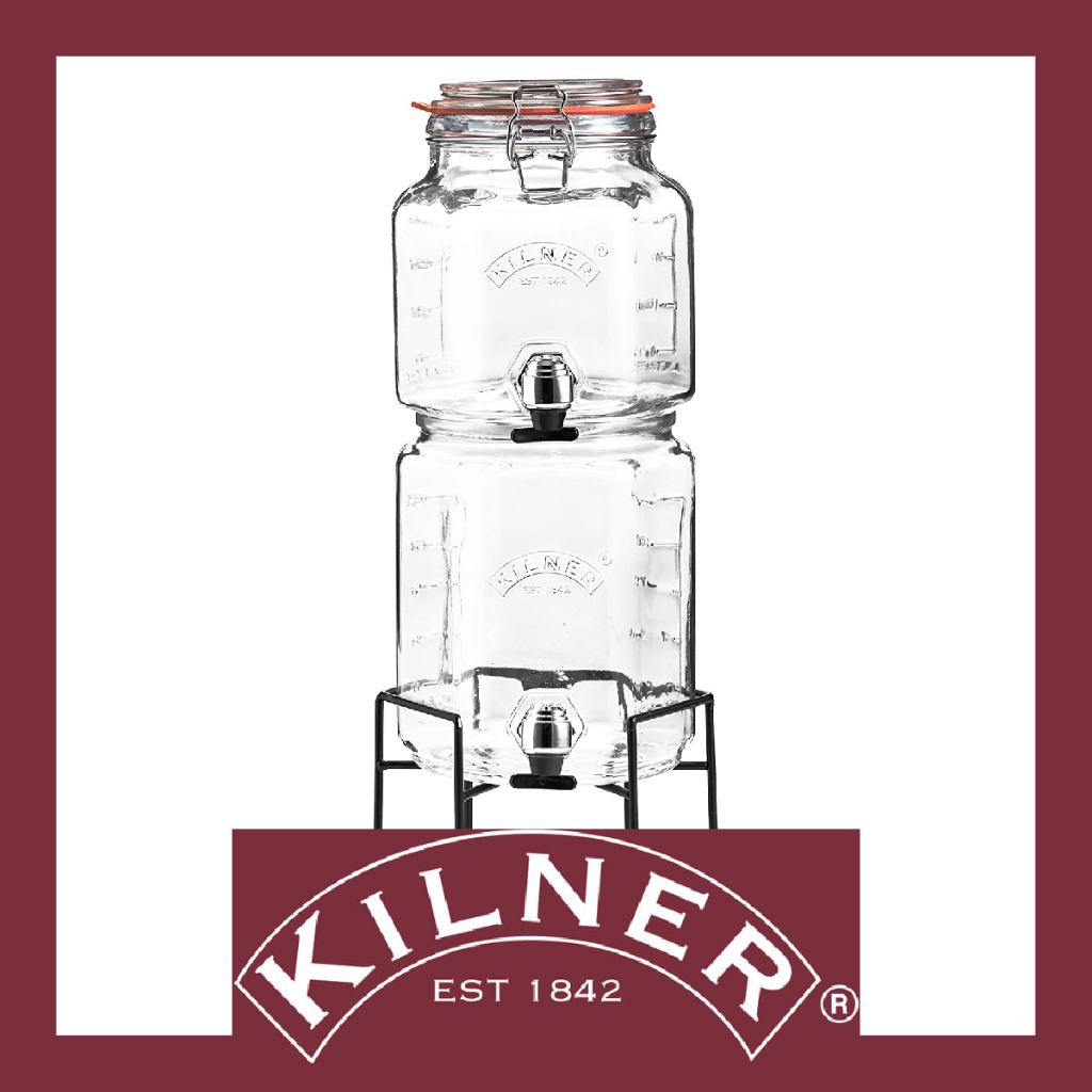 【激安殿堂】KILNER 2層玻璃飲料桶 5200ml (附支撐架)