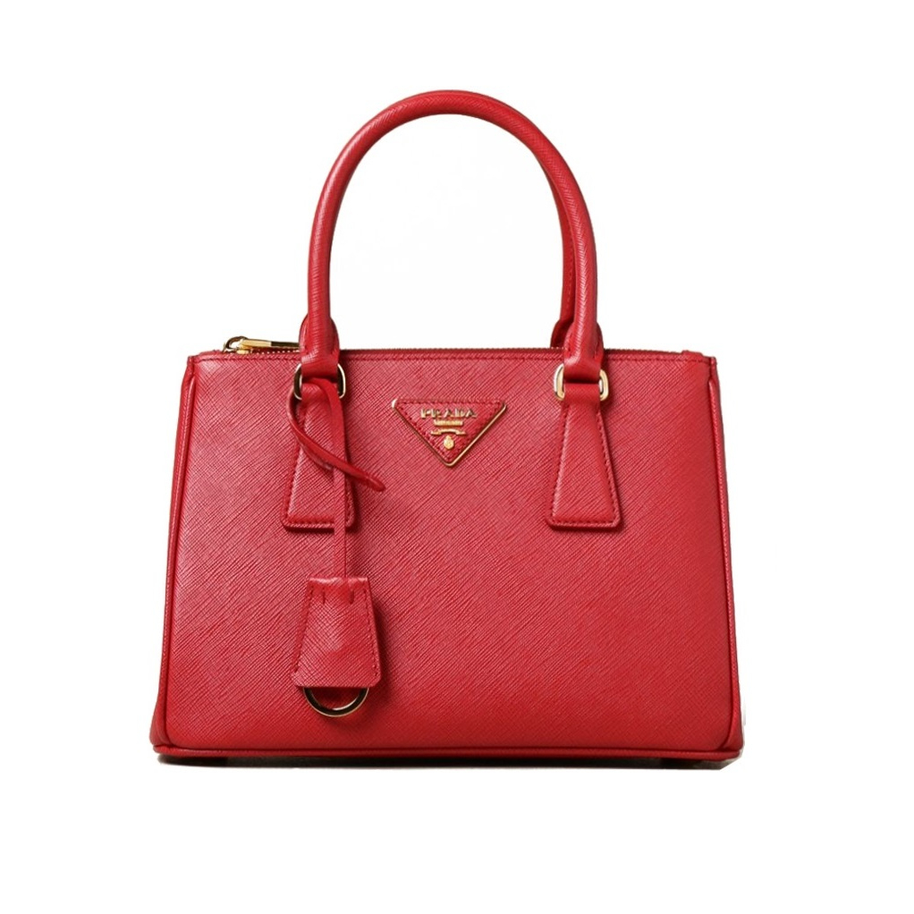 Prada 殺手包 1BA863 倒三角標 Saffiano 小牛皮小款 Galleria  火紅色