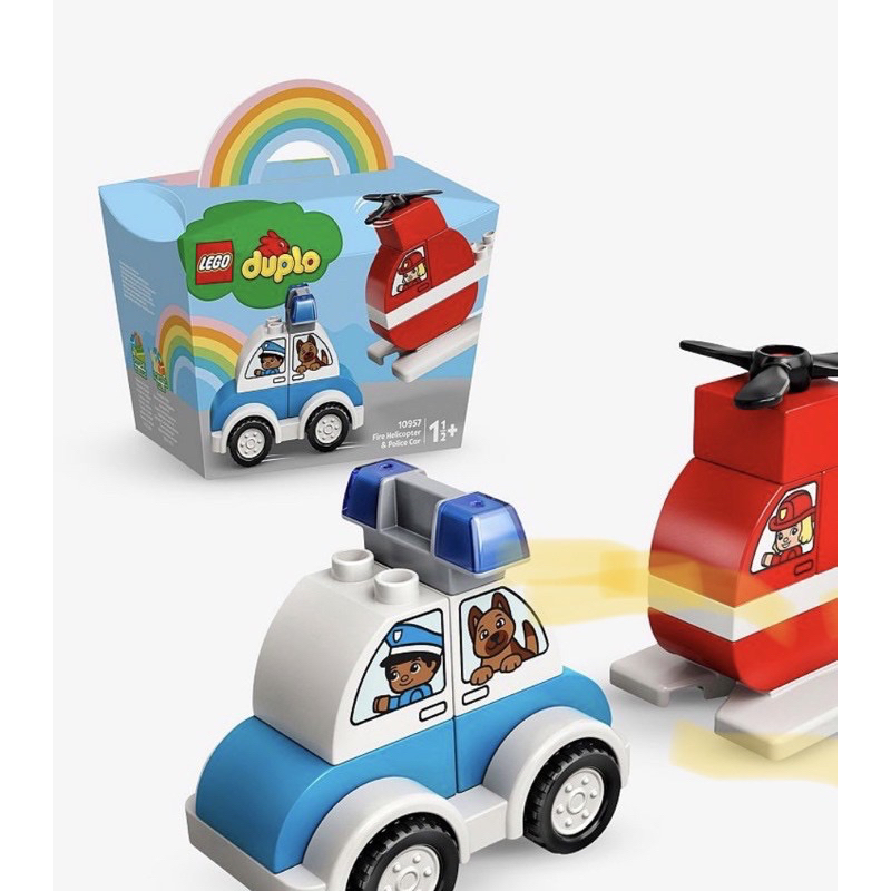 正版 LEGO 10957 消防直升機&amp;警車 (Duplo) 得寶