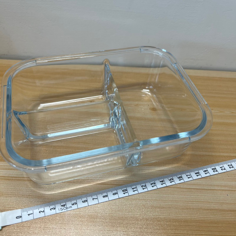 蓋子不會斷掉的三格￼玻璃便當盒