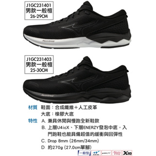 免運 MIZUNO WAVE REVOLT 3 男款 慢跑鞋 J1GC231401 J1GC231403 黑白/黑 休閒