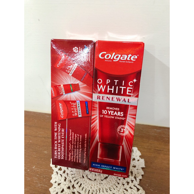 全新現貨 Colgate Optic White Renewal 高露潔 美白牙膏 光感亮白 含3%過氧化氫配方 85g