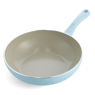 GreenChef Sandstone系列 炒鍋28cm-粉彩藍1PC個【家樂福】