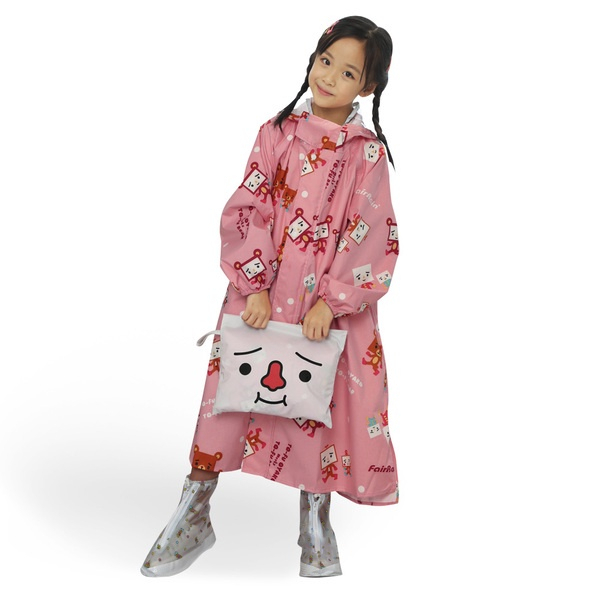 直接免運 親子豆腐熊寶貝兒童前開式雨衣 (兒童款) 一件式雨衣 連身雨衣 長版雨衣 開襟雨衣 機車雨衣