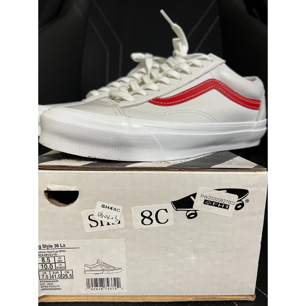 Vans vault OG Style 36 LX  白紅 皮革 真正GD款  US 8.5 VN0A4BVE21D