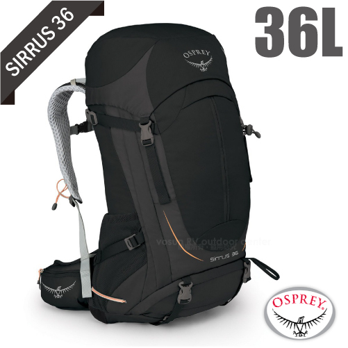 【美國 OSPREY】新款 SIRRUS 36 輕量透氣健行登山背包(AIRSPEED背板/附原廠防水背包套)_黑