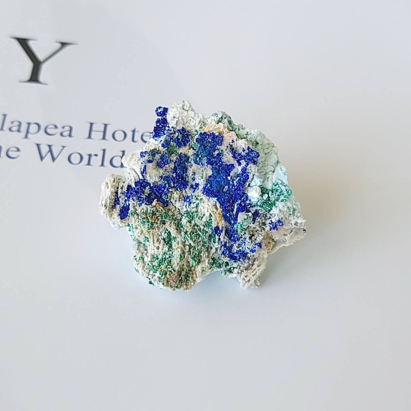 161水晶花園－礦晶－貴州 藍銅礦 三水鋁 孔雀石
