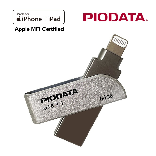PIODATA iXflash Apple MFi認證USB3.1   USB 雙向接頭 64GB(FD1644)