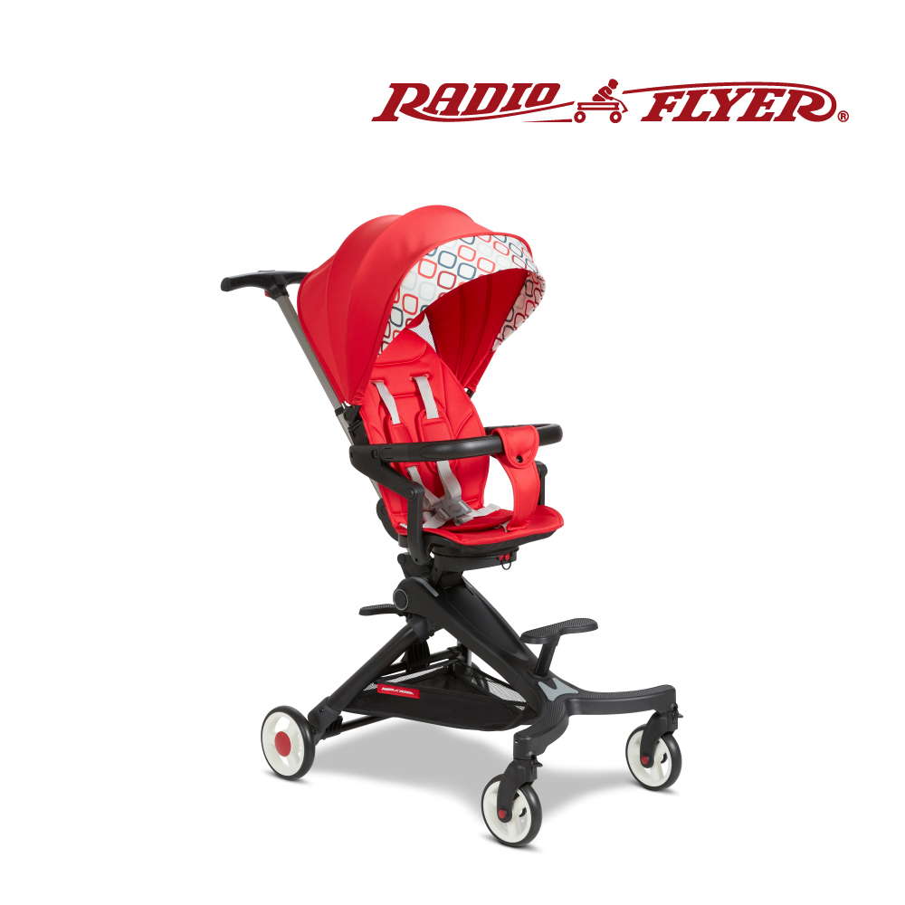 RadioFlyer 德爾塔雙向摺疊 嬰兒手推車 6m+(方磚紅)_#1008型 輕便手推車 外出手推車 溜娃神器