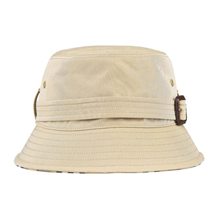 BURBERRY 標籤LOGO可調節束帶設計純棉Gabardine漁夫帽(蜂蜜米)