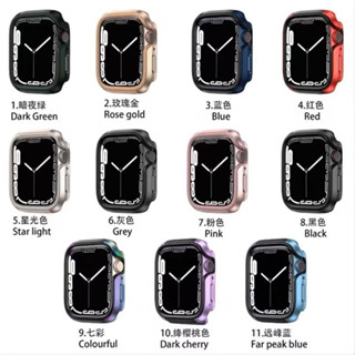 💥Apple Watch金屬 8/7/6/5/SE錶殼 鋁合金保護殼 防摔殼 矽膠 金屬鋁合金邊框 41/45 完美保護
