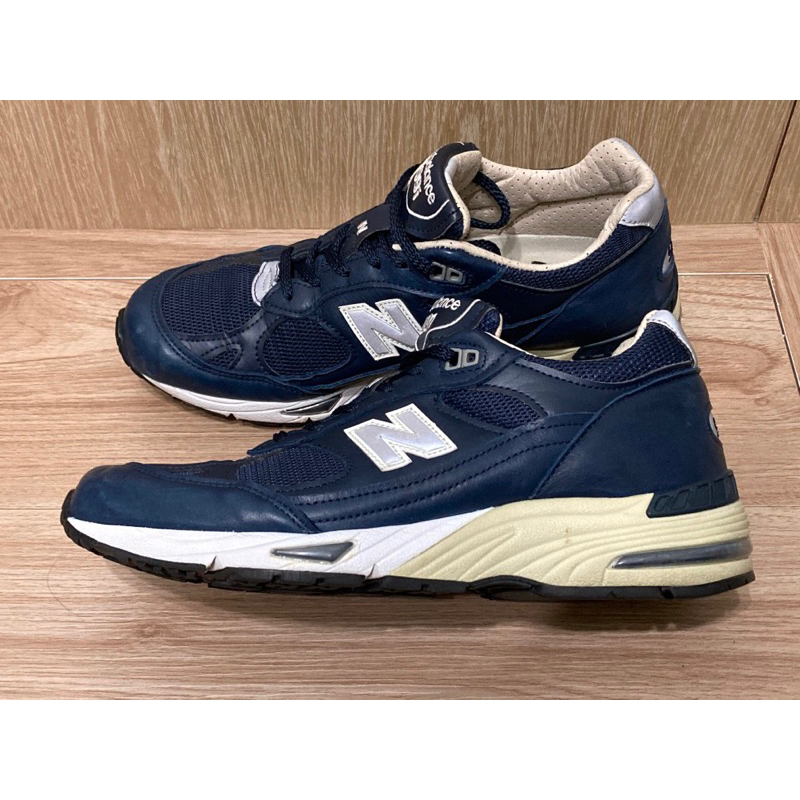 出清！New Balance M991 NNN 英製深藍色皮革休閒鞋運動鞋-US8.5