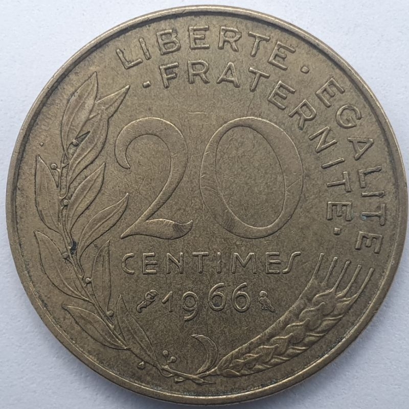 法國 20生丁硬幣 年份隨機