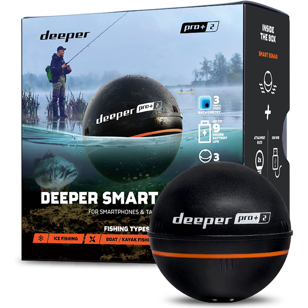 【預購】Deeper Pro+2二代/Pro+/Pro專業昇級版GPS智慧型魚群探測器IOS Android適用