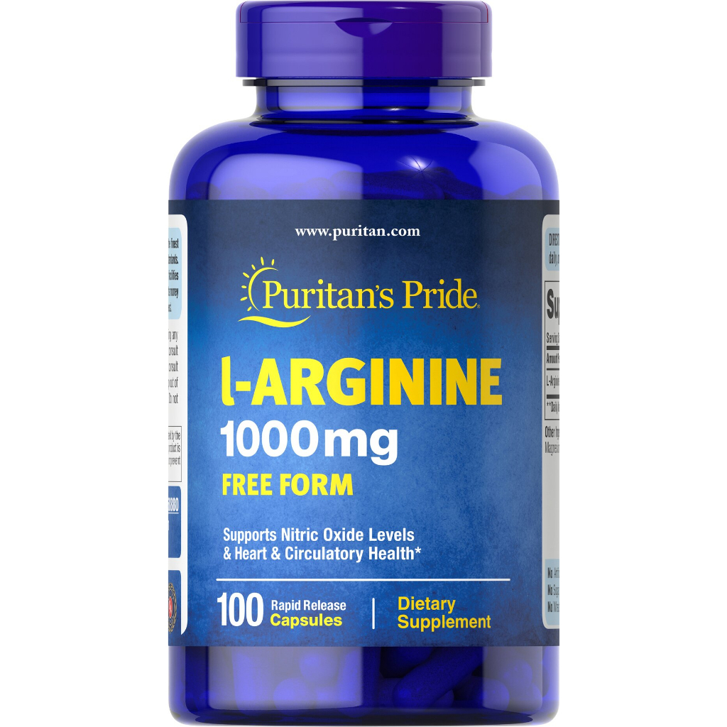 Puritan's Pride  L-Arginine 1000 mg L-精氨酸 游離形 1000毫克 100顆裝