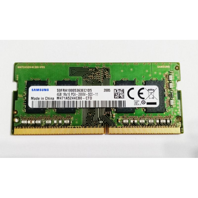 三星 Samsung DDR4 2666 4GB 筆電 記憶體 單面1Rx16 升級換下 二手良品 現貨