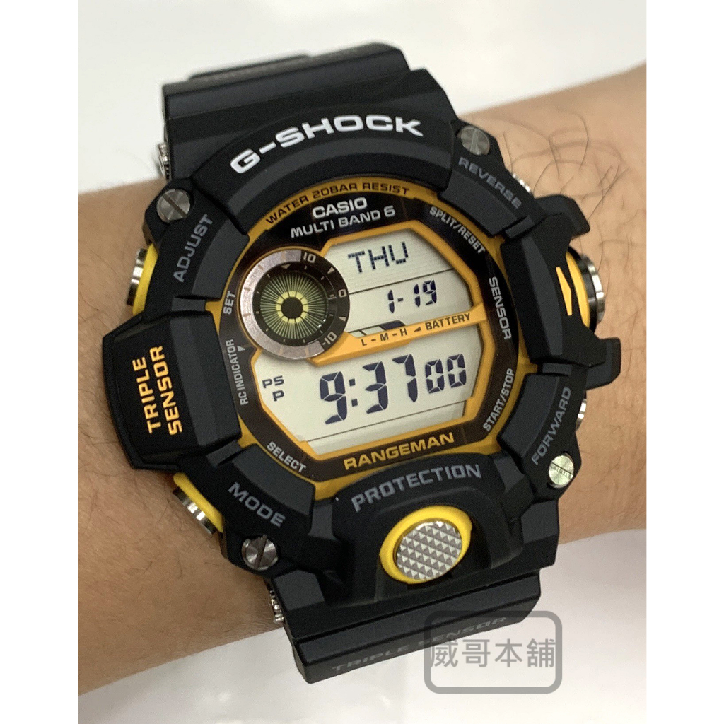 【威哥本舖】Casio台灣原廠公司貨 G-Shock GW-9400Y-1 RANGEMAN 山貓太陽能電波錶