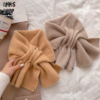 🍒Ann’s Shop🍒二月新款—韓系短版仿羊毛針織鈕釦造型保暖圍巾 披肩 圍脖 保暖 舒適 方便 收納 秋冬 百搭