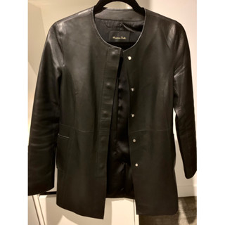 Massimo Dutti 正品真皮夾克外套 圓領