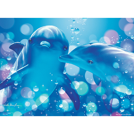 45-928 絕版夜光500片日本進口拼圖 Lassen 海洋 海豚