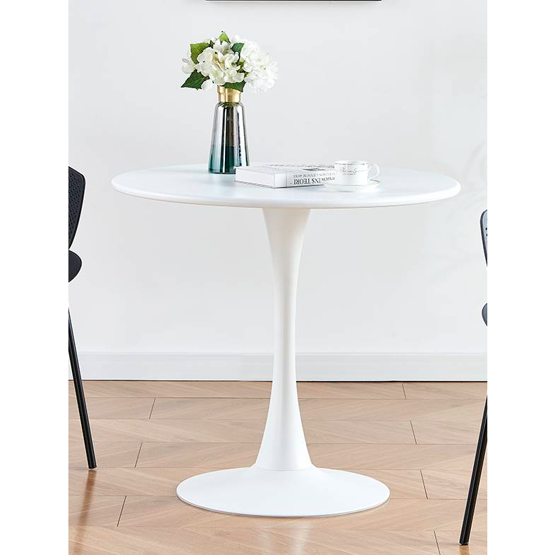 【萊夫家居】JF-455-1：2.6尺白色餐桌【台中家具】洽談桌 休閒桌 咖啡桌 白色餐桌 圓桌 鐵製桌面+鐵腳