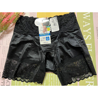 M-XXL 緞面、無痕、輕、薄、收腹、防走光、可當安全褲、竹炭蕾絲平口束褲#366