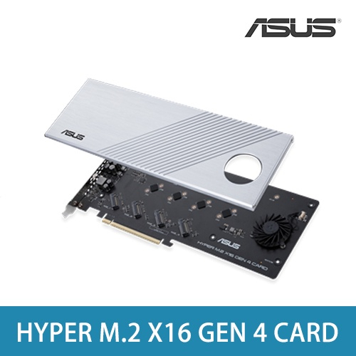 全新公司貨【ASUS 華碩】Hyper M.2 x16 Gen 4 卡 (PCIe 4.0/3.0) 支援四個 CHIA