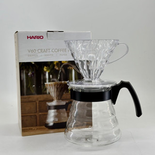 肉桂蘋果派 HARIO V60 手沖咖啡壺組 【福利出清品】濾杯 玻璃壺 濾紙VCND-02B-TW