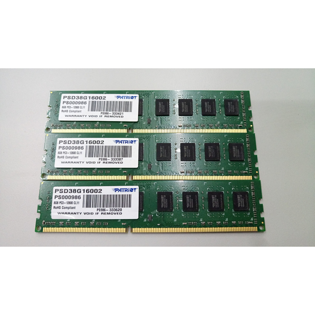 知飾家 二手良品 博蒂 DDR3-1600 8G 記憶體 3隻合售