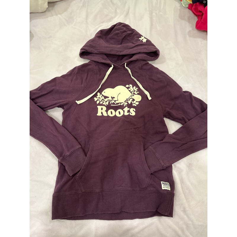 二手Roots紫色刷毛帽T