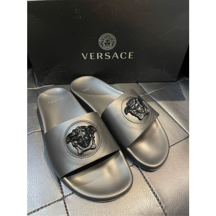 *漢森精品服飾* VERSACE 凡賽斯 logo 美杜莎 拖鞋 意大利製 現貨 41~42