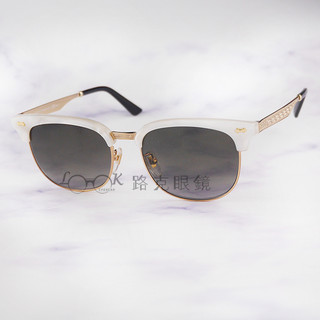 【LOOK路克眼鏡】Gucci 太陽眼鏡 白色 金屬雕花 眉架款 GG2277FS U29 HA