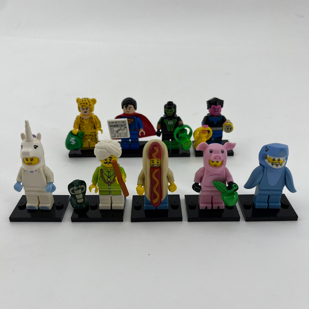 ❮近新❯ 丹麥 LEGO 樂高 原廠正版公仔 熱狗人 鯊魚人 獨角獸女孩 耍蛇人 小豬人 超人 黃燈俠 DC英雄 玩偶