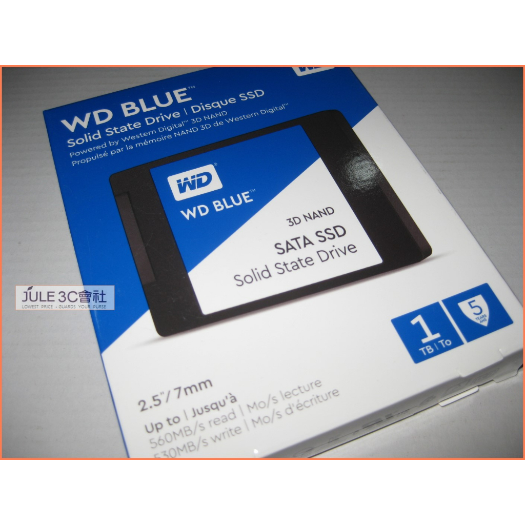 JULE 3C會社-威騰WD WDS100T2B0A 1TB 1T 藍標/2.5/7mm/全新/聯強貨/固態硬碟 SSD