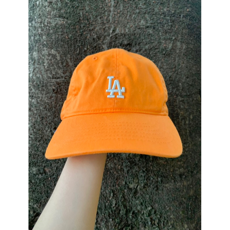 【MLB】LA 可調式 棒球老帽 韓國購入二手（橘）