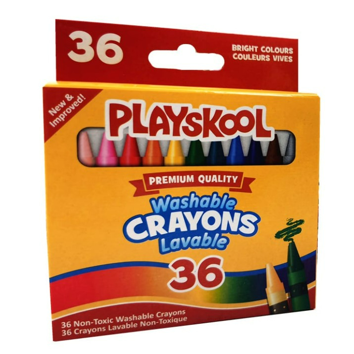 美國Playskool 可水洗蠟筆36色