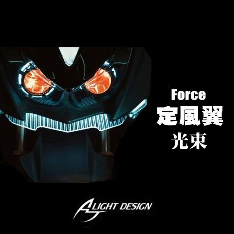 ☼巴耐光電☼ AJ FORCE 155 定風翼 改裝 下巴燈 燻黑 光束 幻彩 遙控 LED 導光 日行燈 LED 導光