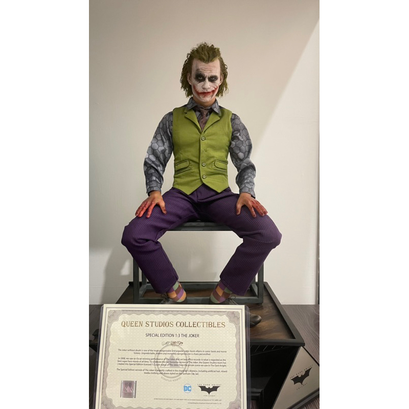queen studios QS 正版授權 植髮版 小丑 joker 希斯萊傑 黑暗騎士 雕像