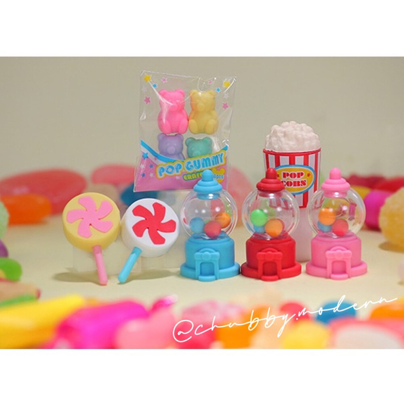 #CHUBBY#日本製/微形超小玩具擺件/糖果機.棒棒糖.小熊軟糖.爆米花/袖珍玩具/小廢物/超可愛現貨/日本帶回/