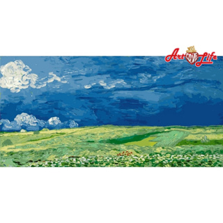 ArtLife藝術生活 DIY數字 油畫 71002梵谷 雷雨雲下的麥田 50x100cm沒有附木框 現貨