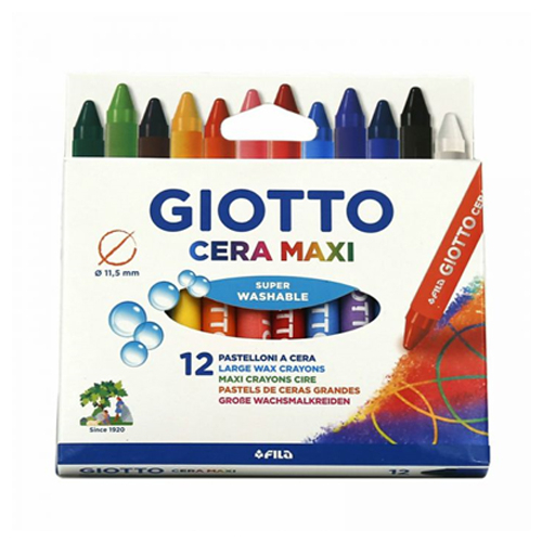 義大利 Giotto 好清洗兒童專用蠟筆 Maxi 12色 (GO2912)