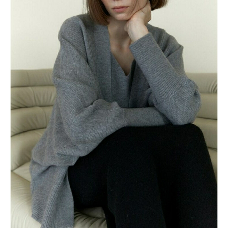 日初~韓國Bowen灰色羊毛罩衫