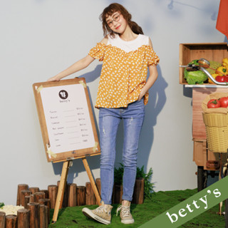 betty’s貝蒂思(21)牛仔窄管刷破長褲(深藍色)