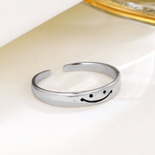 ▪NANA▪N11 日韓流行時尚 通體純銀 微笑設計 S925 笑臉 純銀戒指 可調整大小