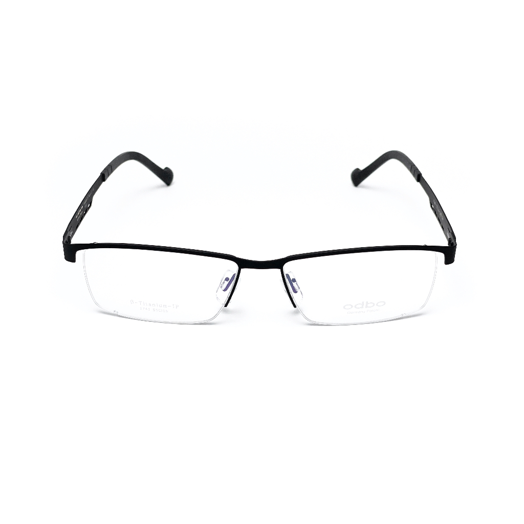 【全新特價】odbo 鈦金屬光學眼鏡鏡框 1741 C1 消光黑 輕量化無螺絲設計