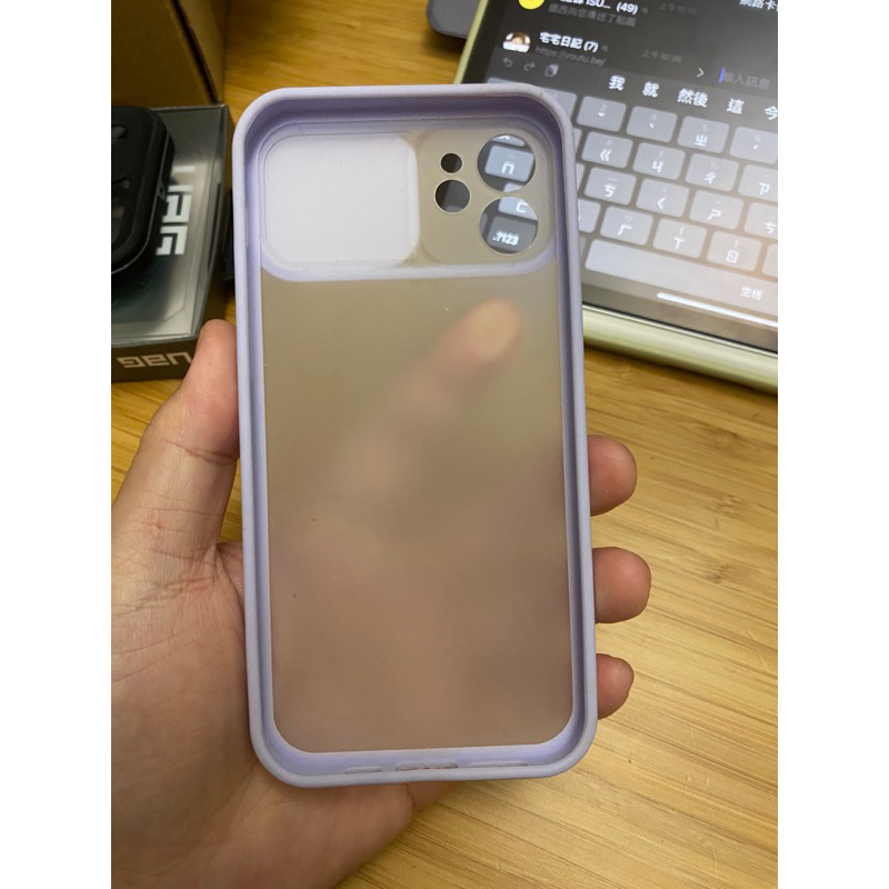 iPhone 12 11用手機殼 鏡頭保護殼 淺紫色